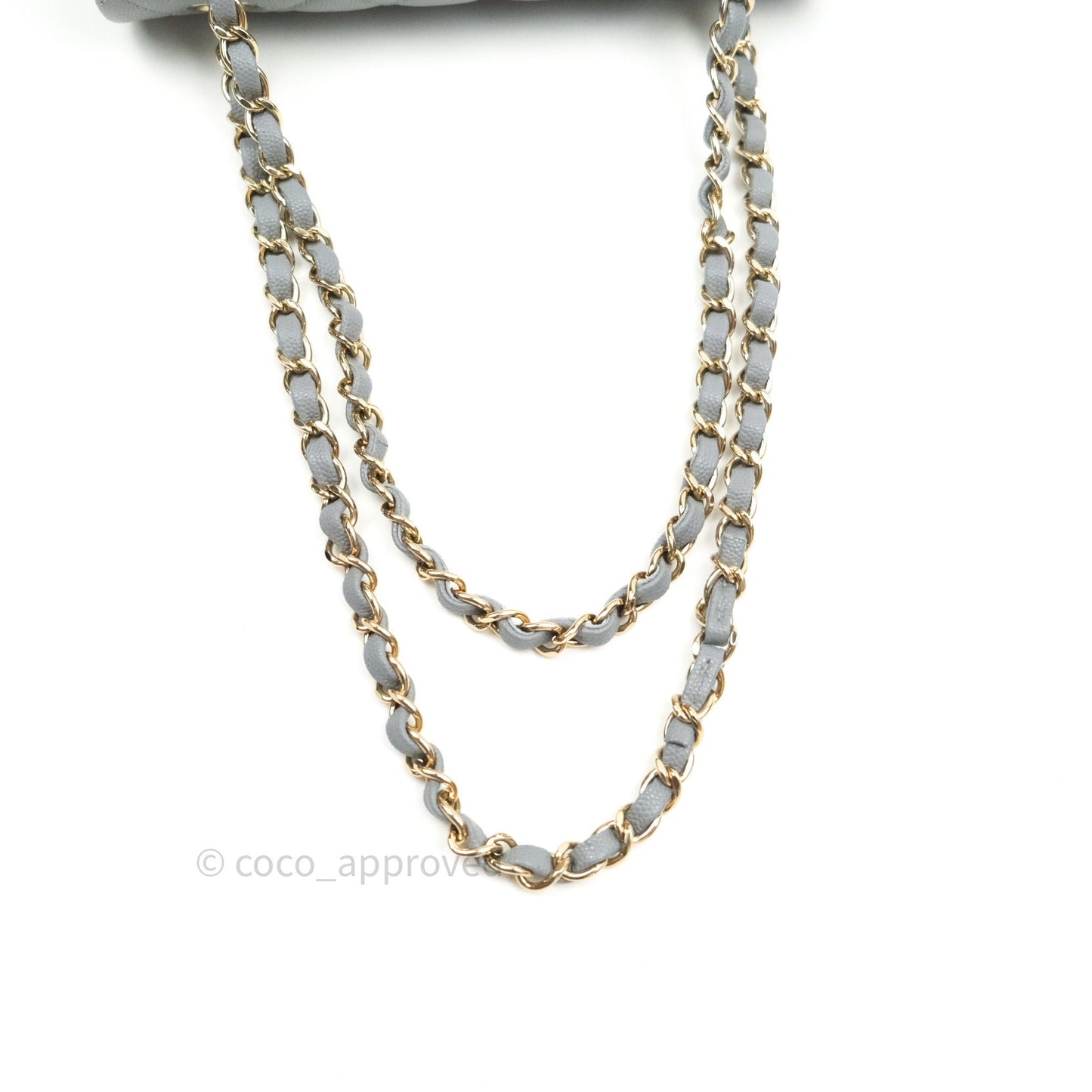Chanel Classic Small S/M Flap Grey Caviar Light Gold Hardware