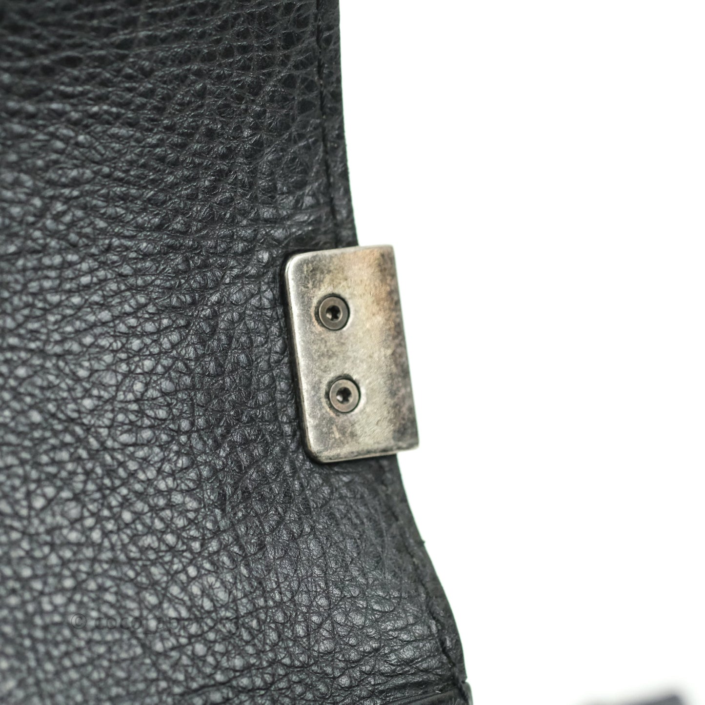 Chanel Boy Quilted Medium Black Grained Calfskin Ruthenium Hardware