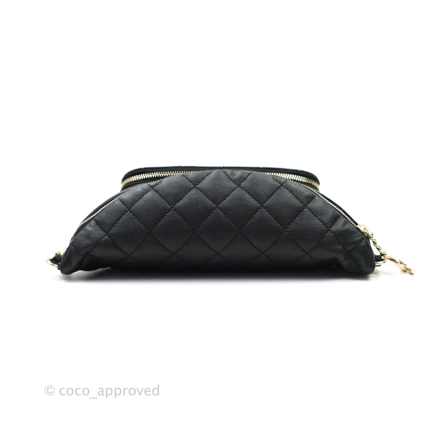 Chanel Quilted Business Affinity Waist Belt Bag Black Caviar Gold Hardware
