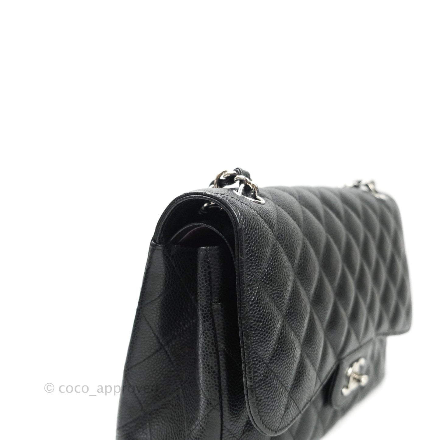 Chanel Jumbo Double Flap Black Caviar Silver Hardware⁣⁣