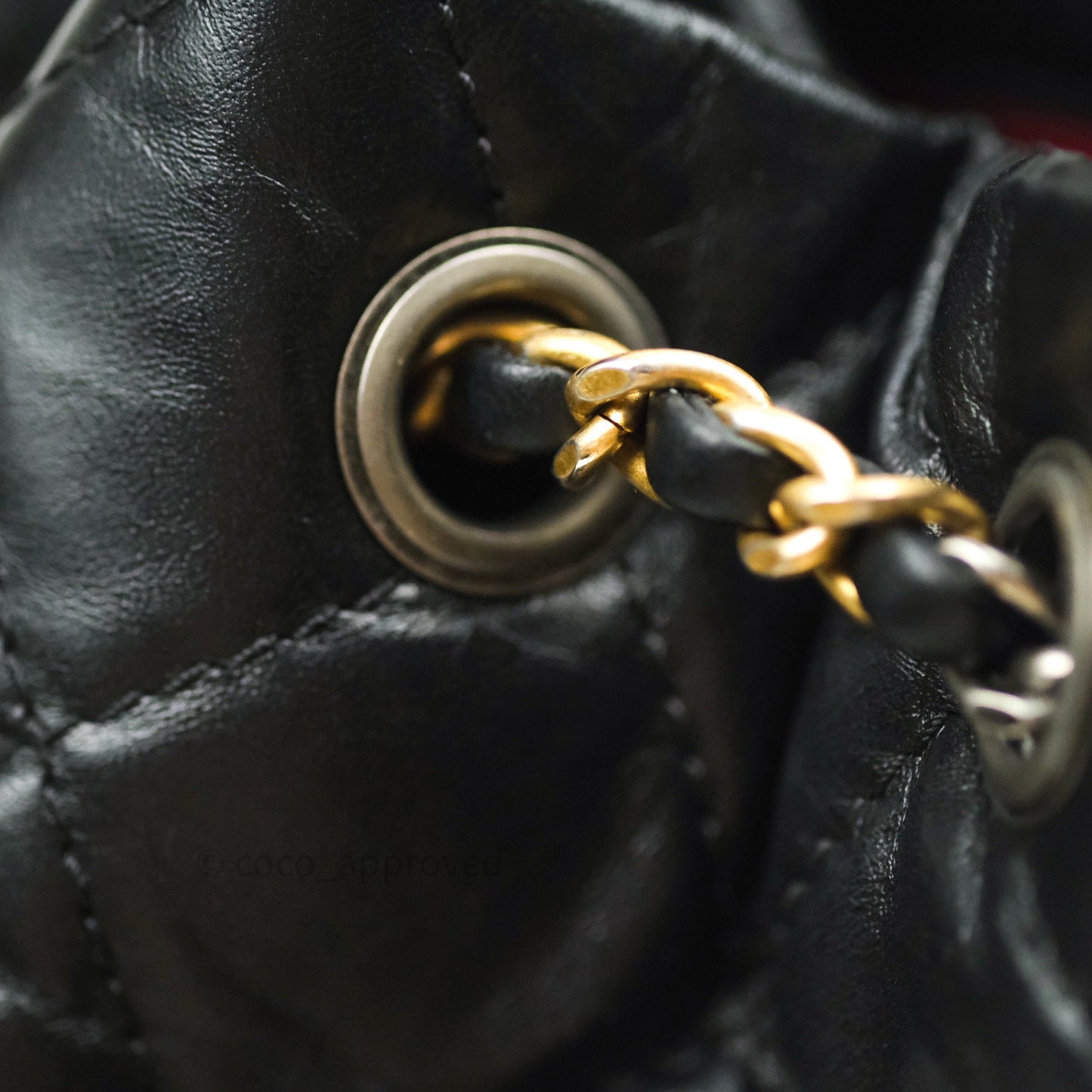 Chanel Gabrielle Backpack Black Aged Calfskin Small Black Mixed Hardware