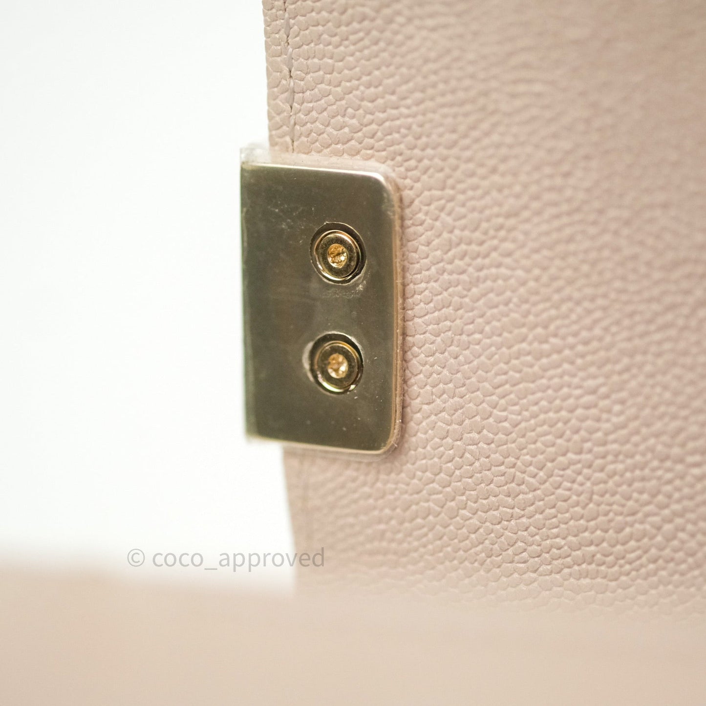 Chanel Quilted Medium Caviar Boy Flap Light Beige Light Gold Hardware