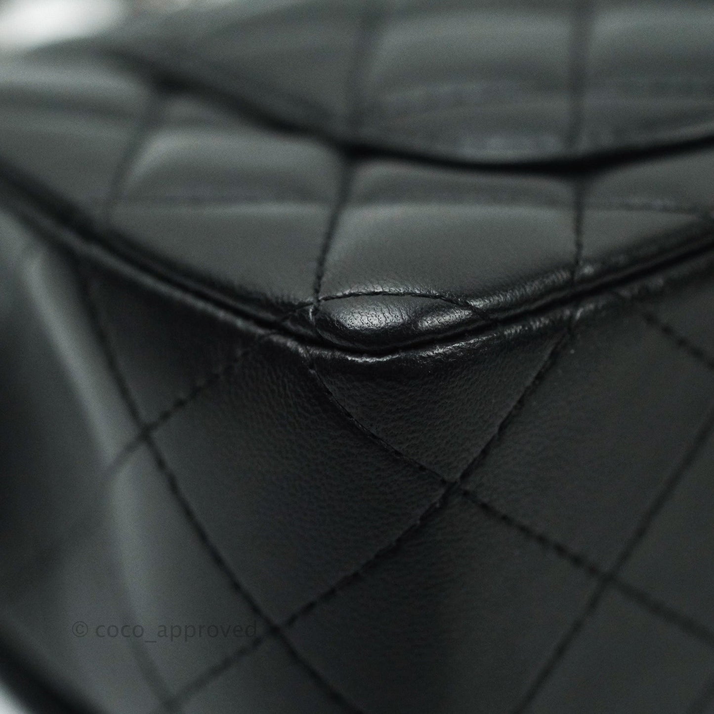 Chanel Quilted Mini Rectangular Black Lambskin Silver Hardware