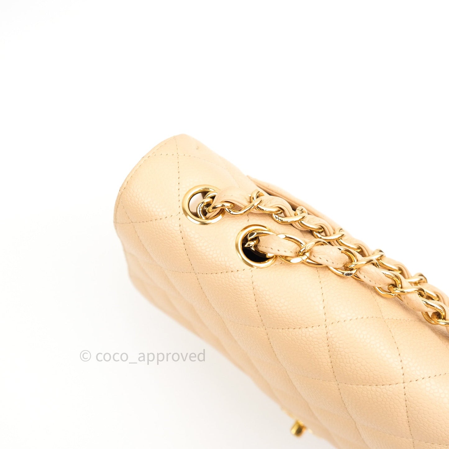 Chanel Classic Jumbo Single Flap Beige Caviar Gold Hardware⁣⁣