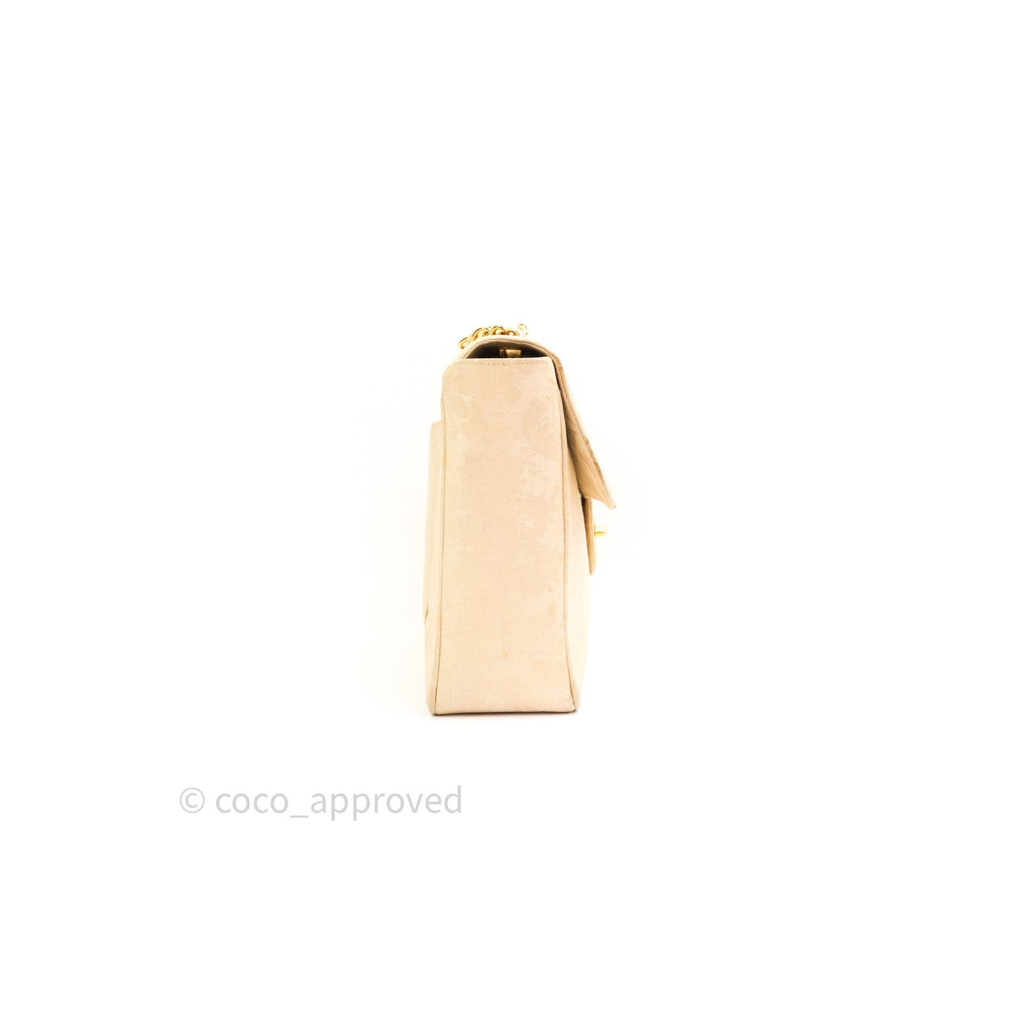 Chanel Vintage XL Jumbo Single Flap Gold Silk 24K Gold Hardware