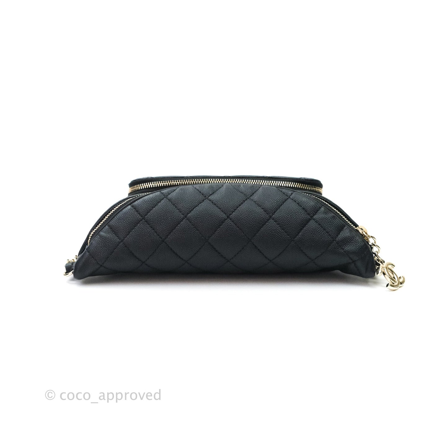 Chanel Quilted Business Affinity Waist Belt Bag Black Caviar Gold Hardware