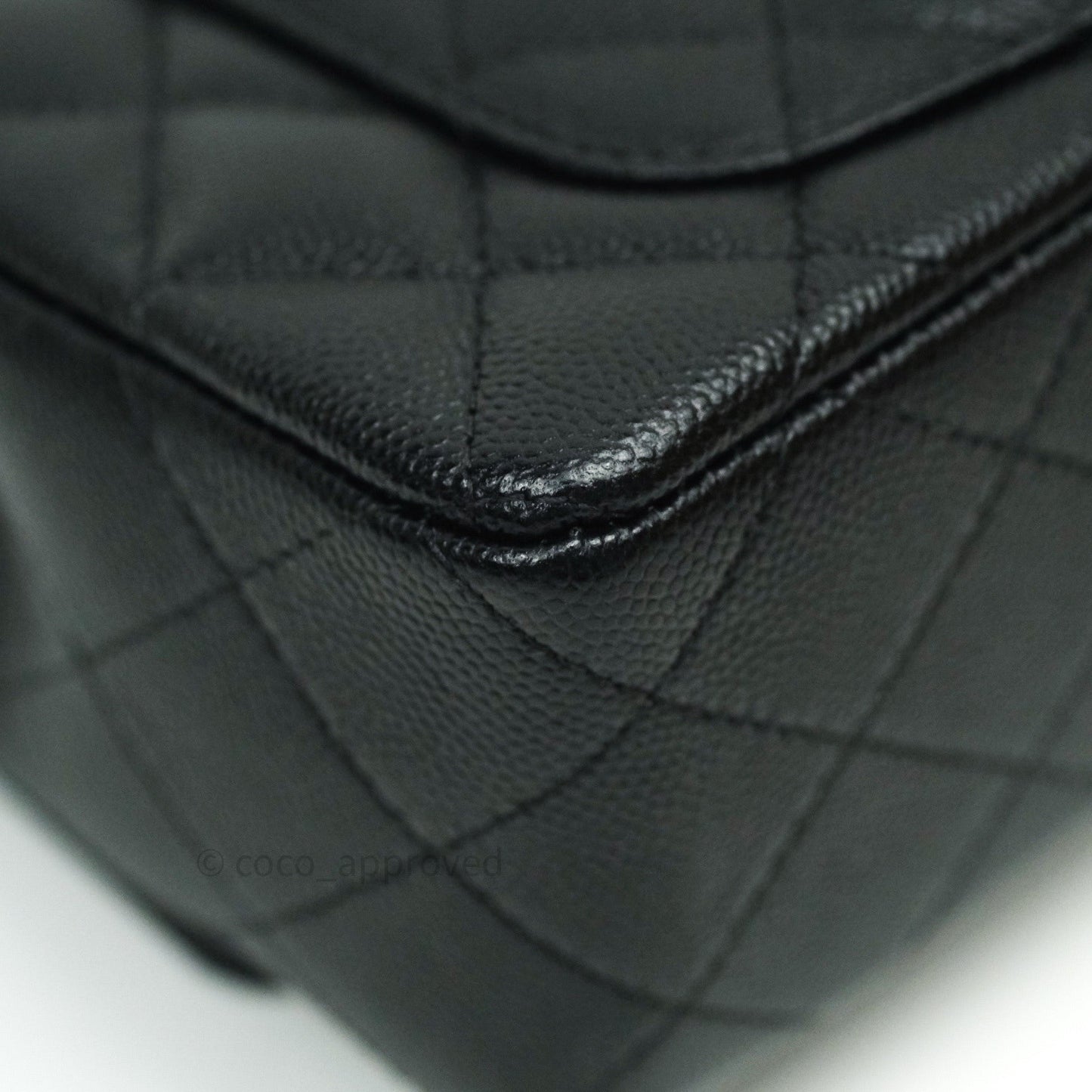 Chanel Quilted Mini Rectangular Black Caviar Gold Hardware 18B