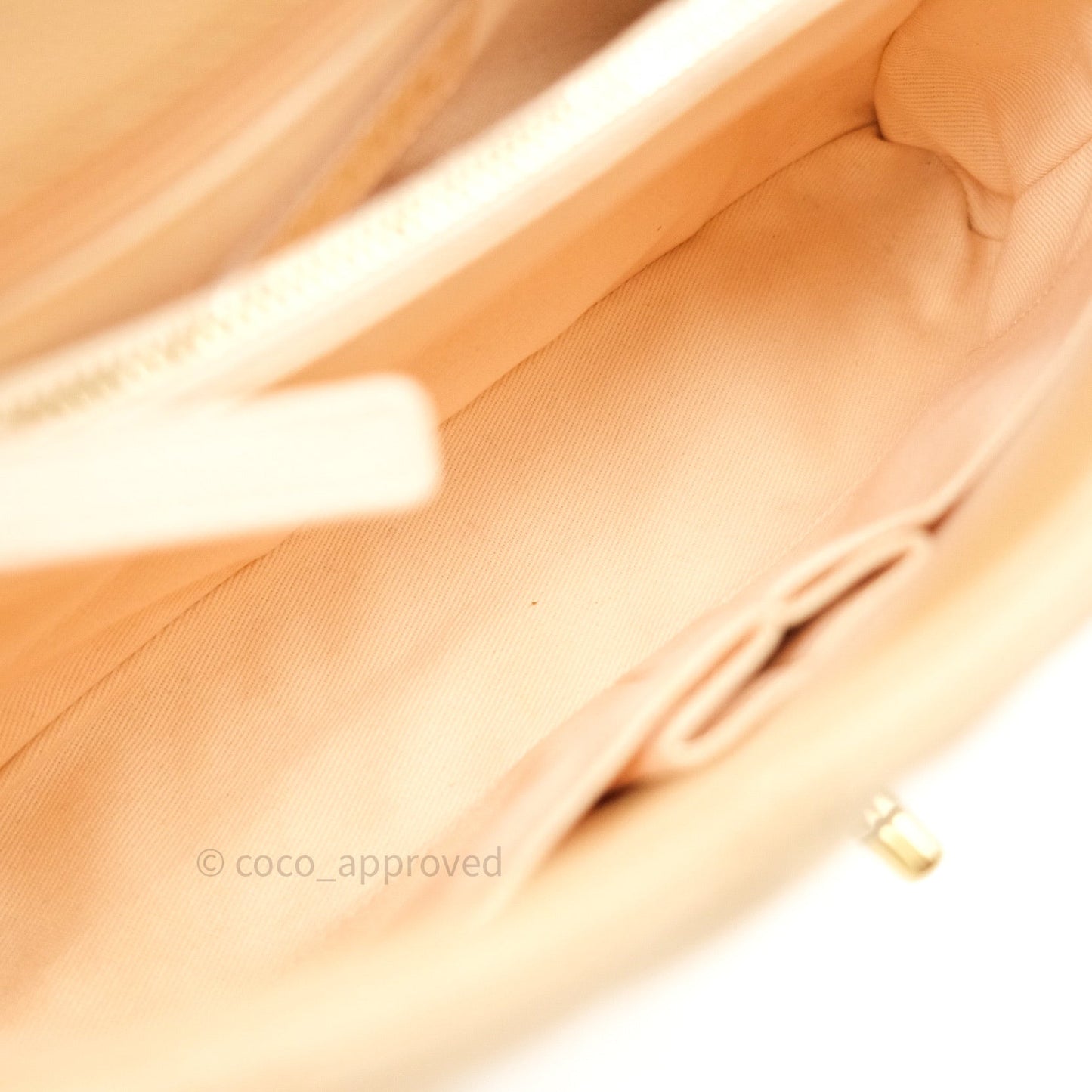 Chanel Small Coco Handle Quilted Beige Caviar Gold Hardware