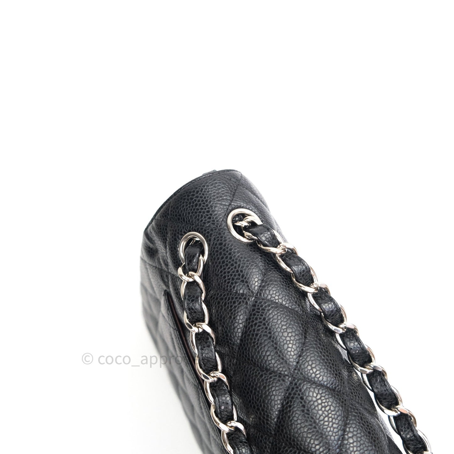 Chanel Classic Jumbo Double Flap Black Quilted Caviar Silver Hardware⁣⁣
