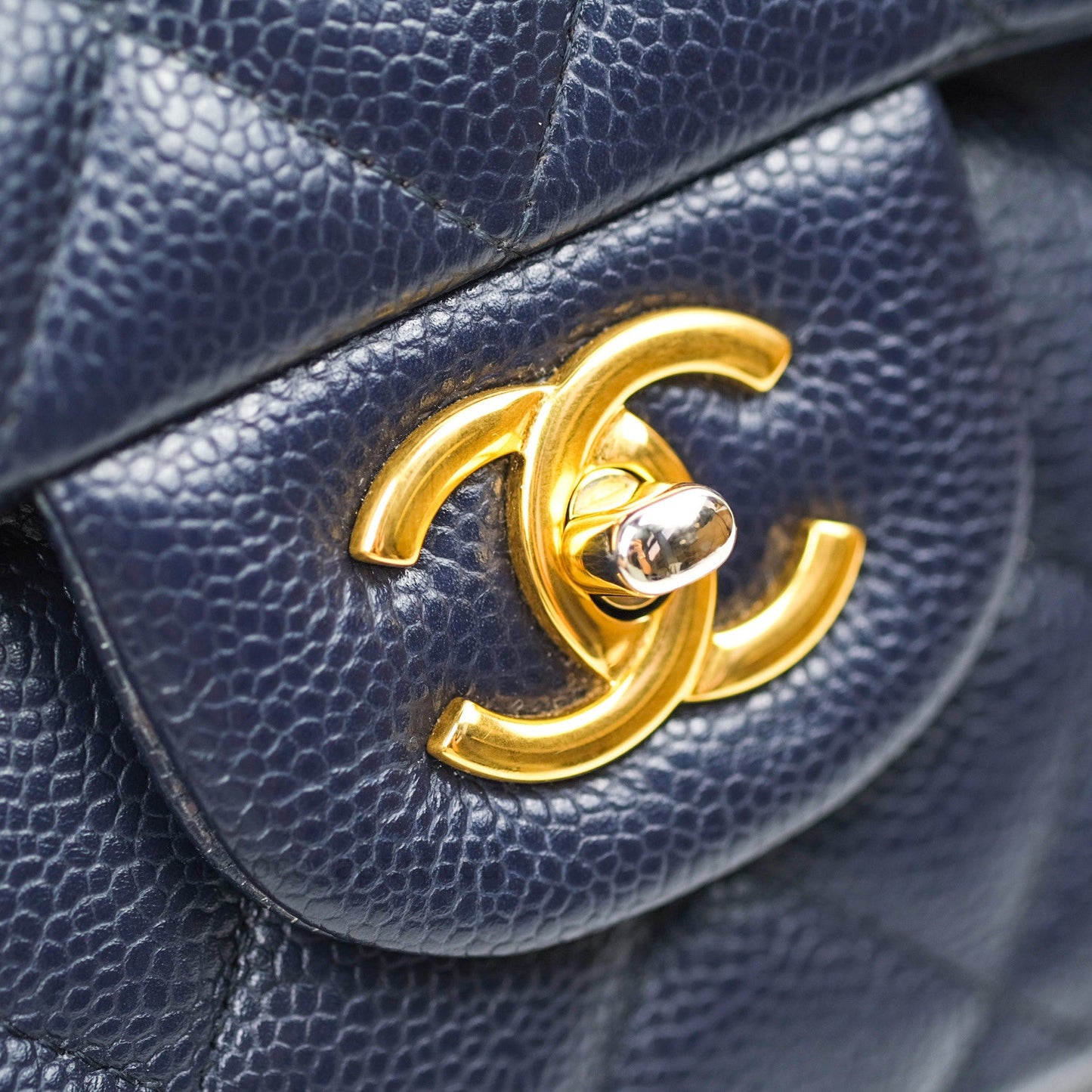 Chanel Jumbo Double Flap Navy Caviar Gold Hardware⁣⁣