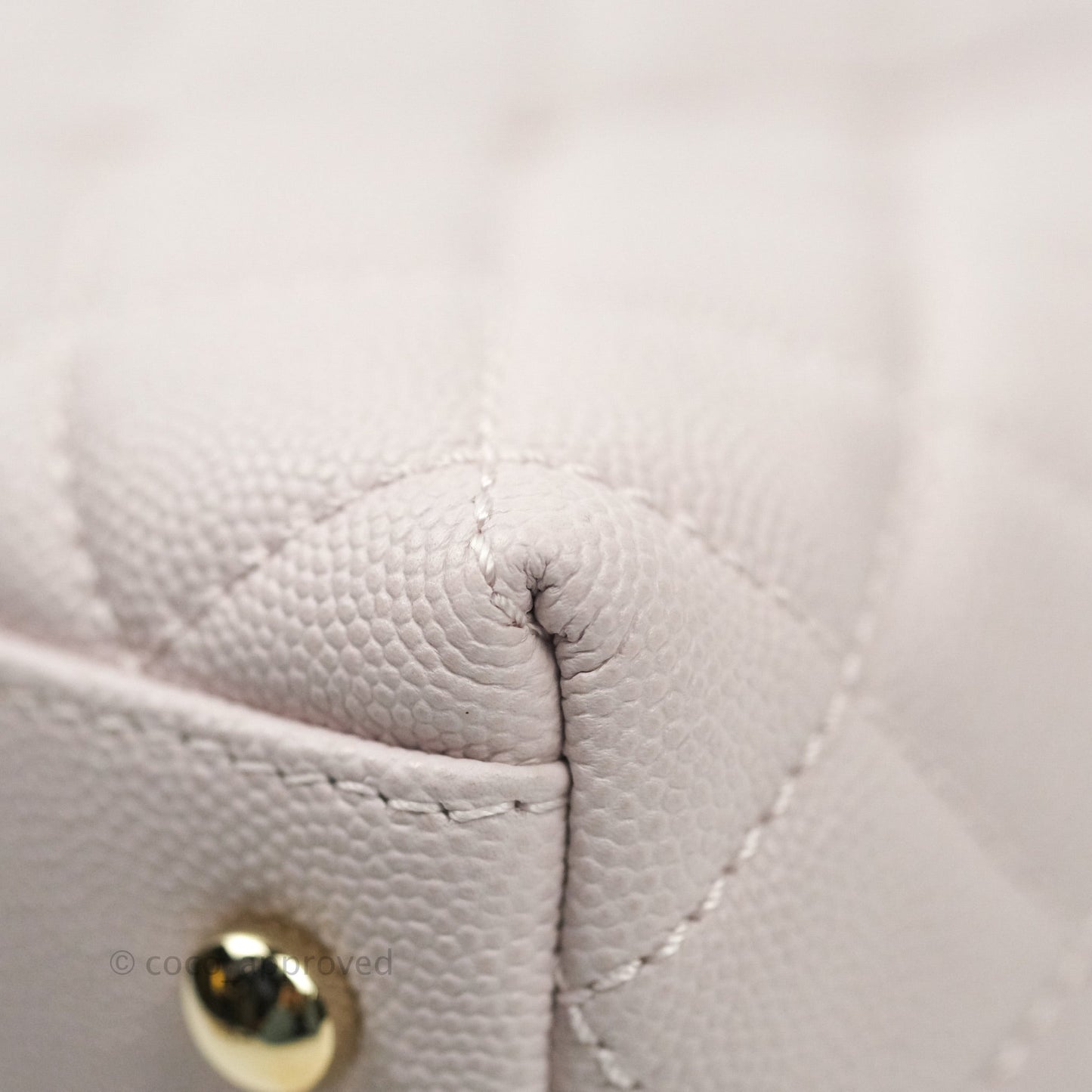 Chanel Small Coco Handle Quilted Lilac Caviar Gold Hardware