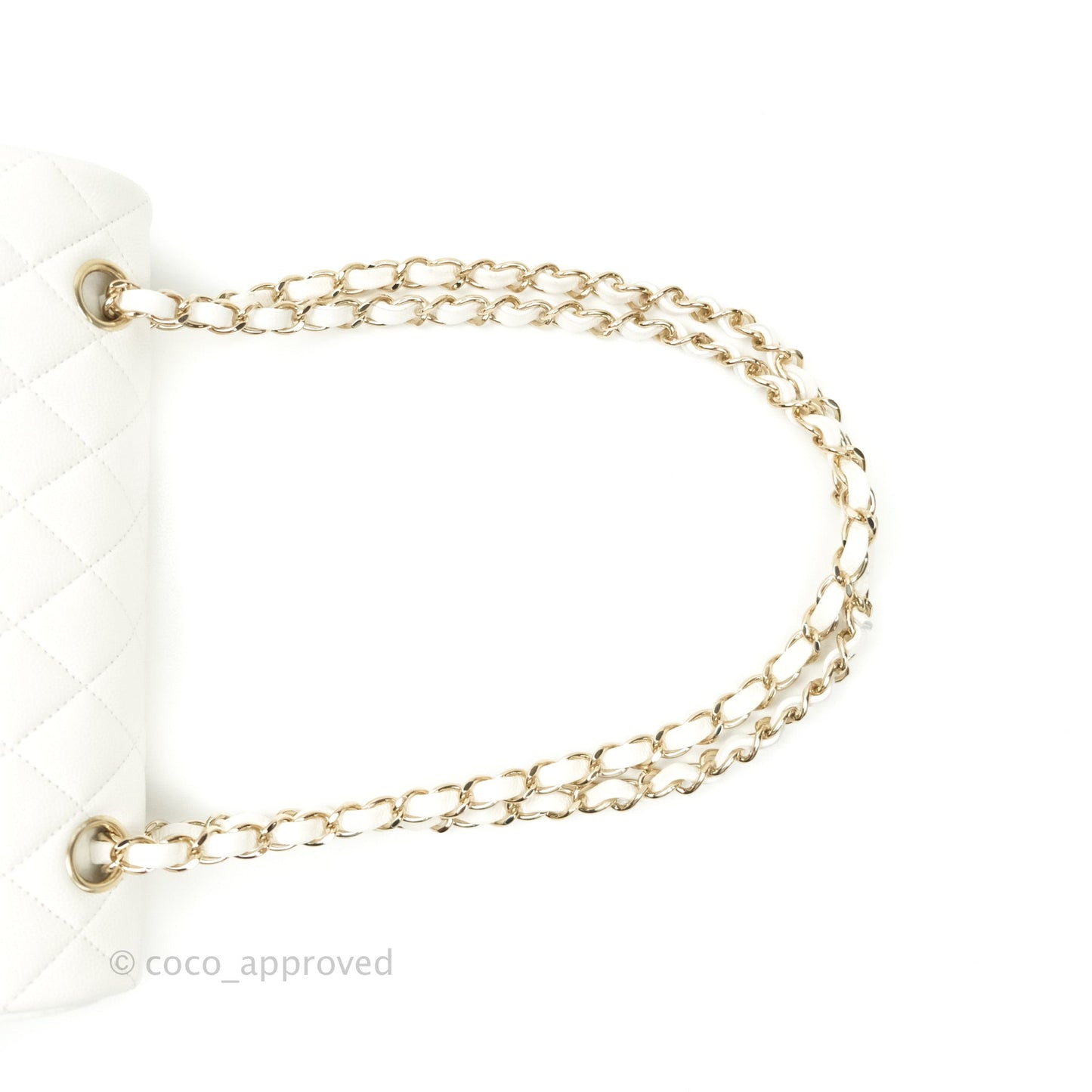 Chanel Classic Small S/M Flap Ivory White Caviar Gold Hardware