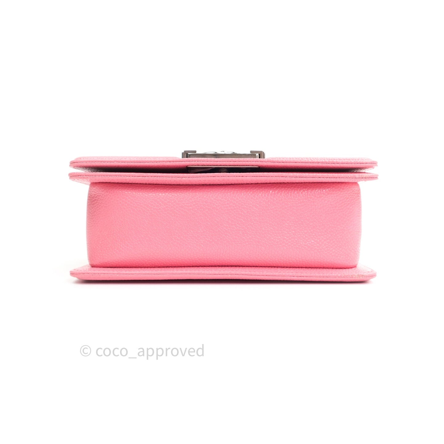 Chanel Small Boy Quilted Pink Caviar Silver Hardware