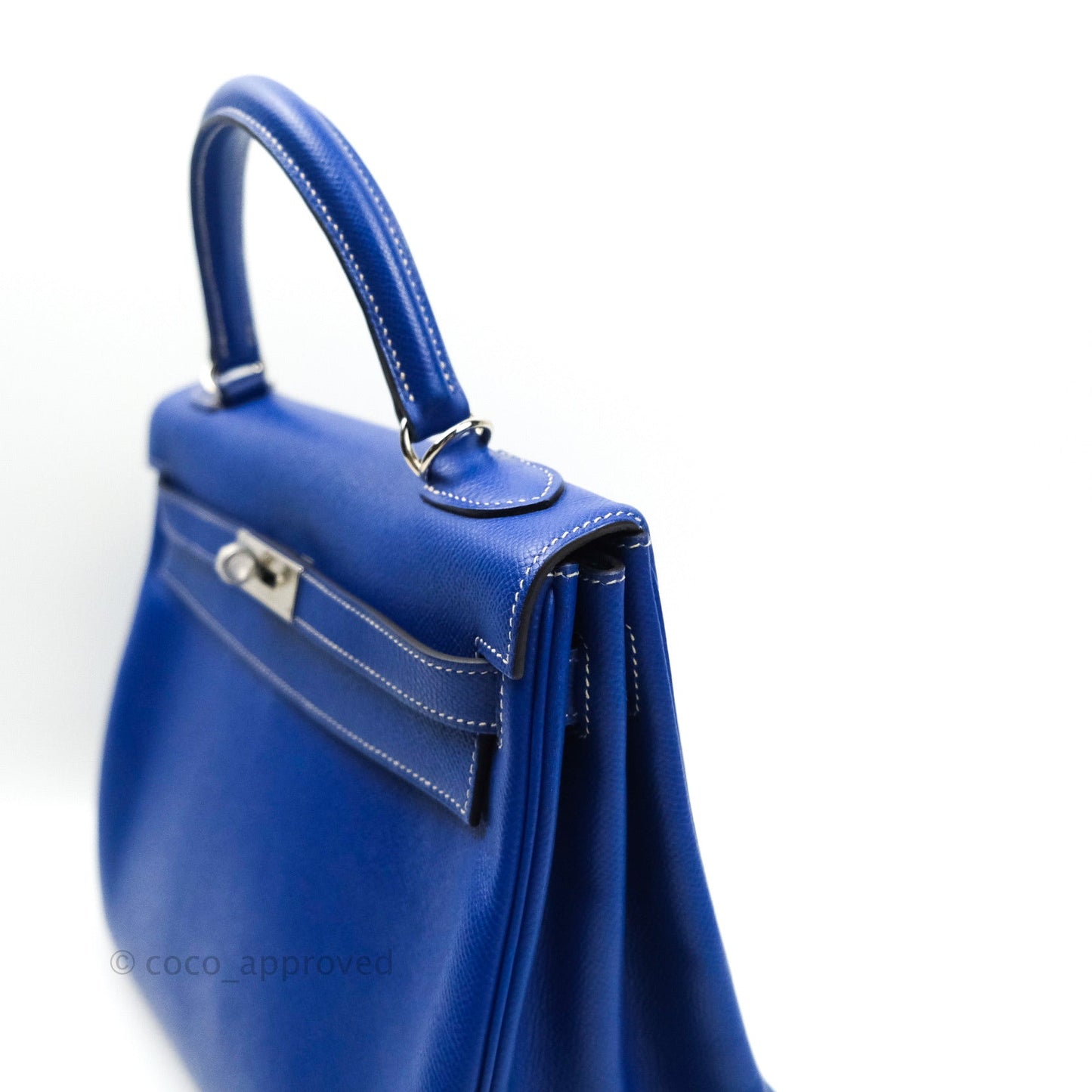 Hermès Kelly 32 Bleu Electrique Epsom Palladium Hardware