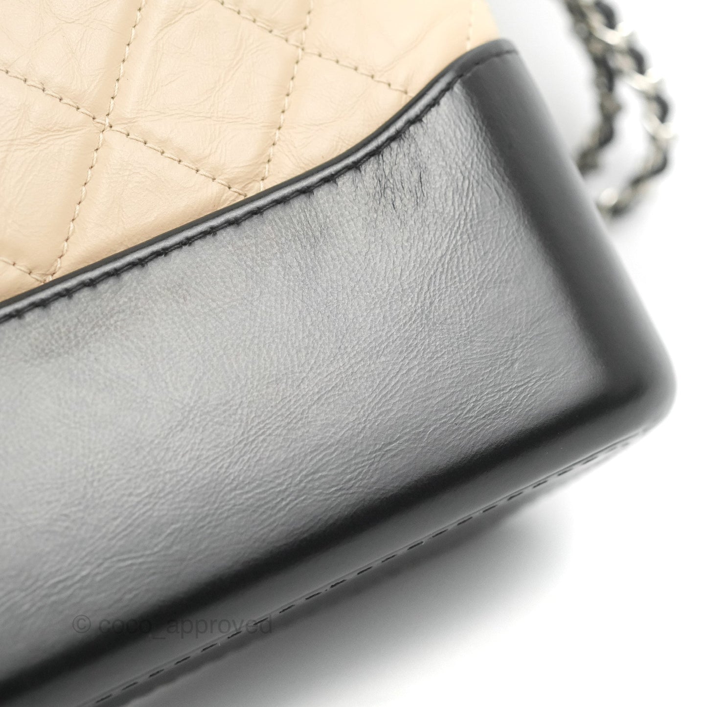 Chanel New Medium Gabrielle Hobo Beige/Black Aged Calfskin