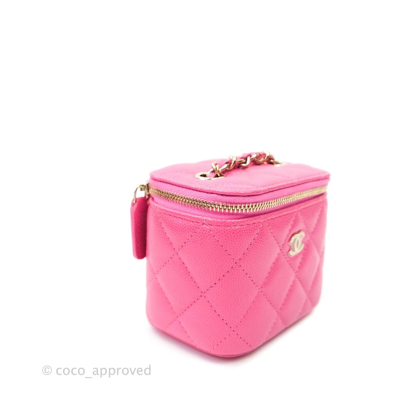 Chanel Mini Vanity Classic With Chain Pink Caviar Gold Hardware