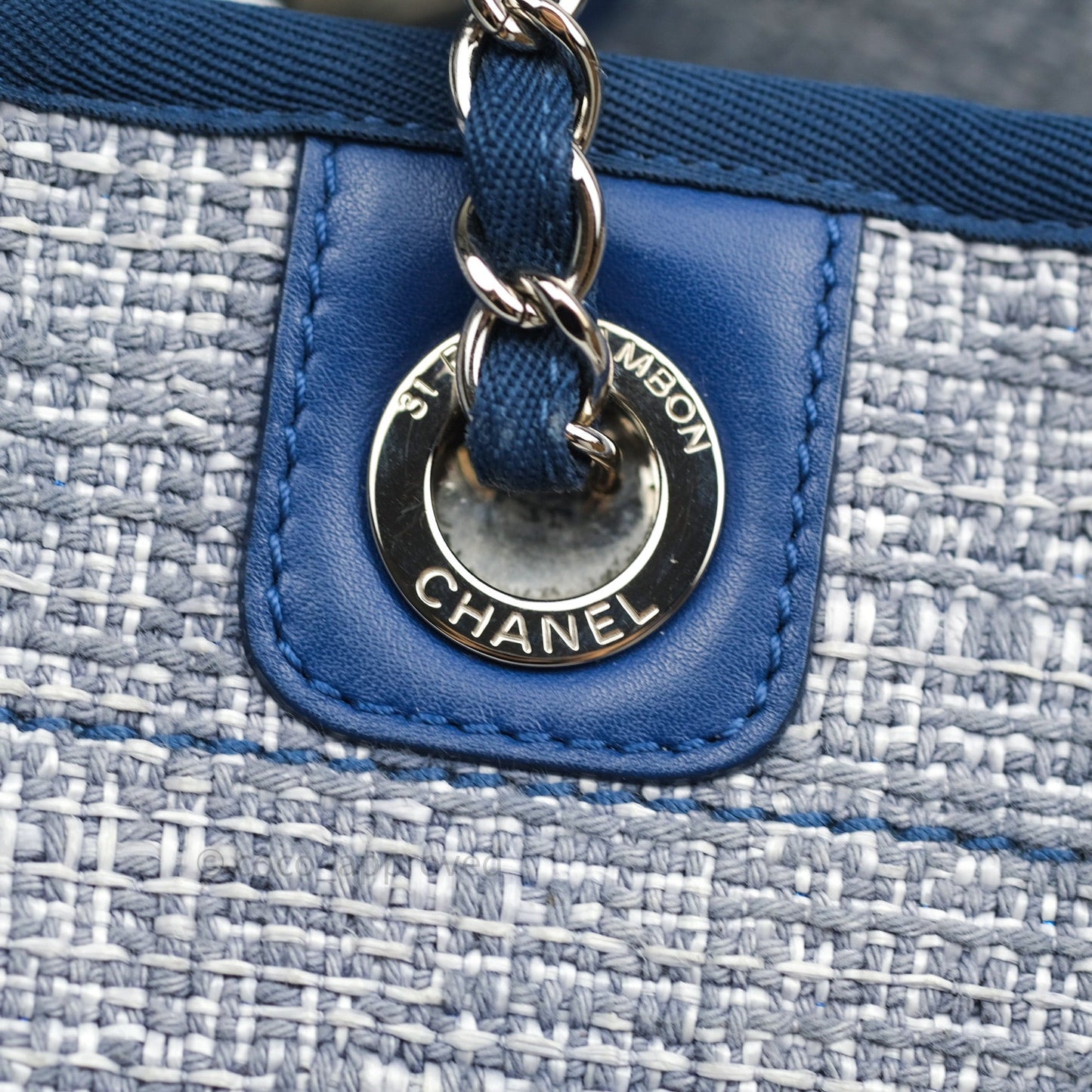 Chanel Canvas Deauville Medium Tote Blue