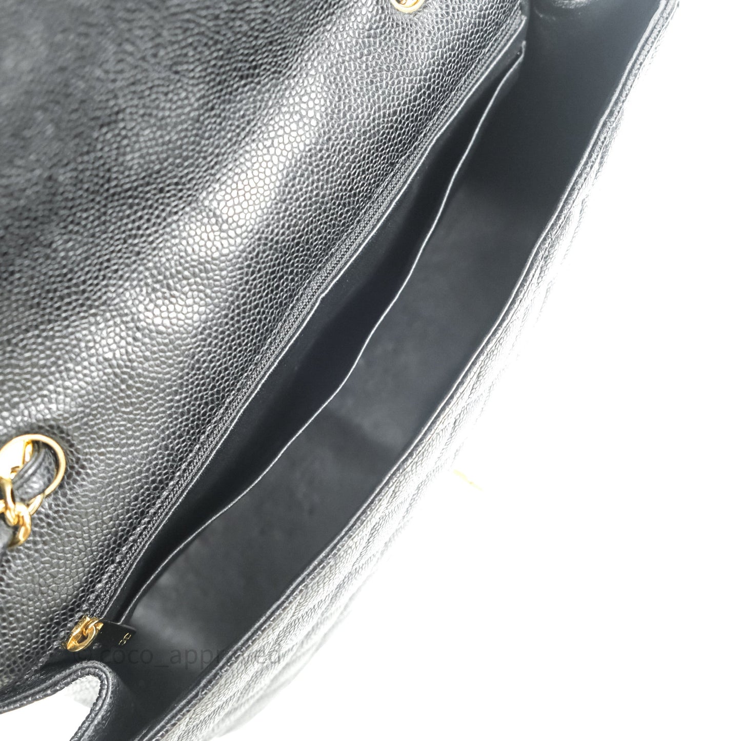 Chanel Jumbo Single Flap Black Caviar Gold Hardware⁣⁣