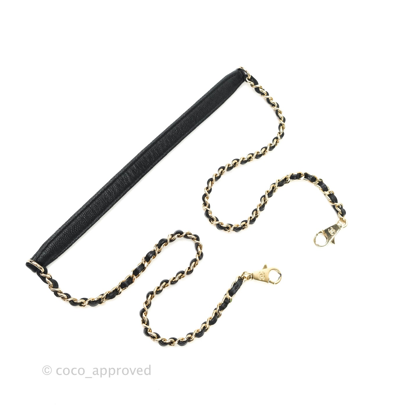 Chanel Mini Coco Handle Chevron Black Caviar Gold Hardware