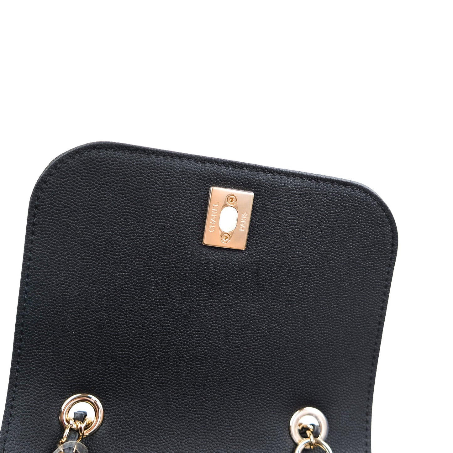 Chanel Quilted Business Affinity Backpack Black Caviar Light Gold Hardware