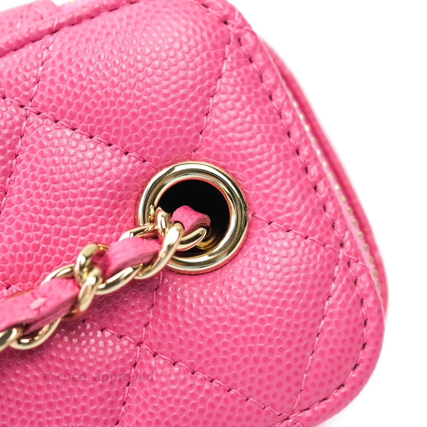 Chanel Mini Vanity Classic With Chain Pink Caviar Gold Hardware