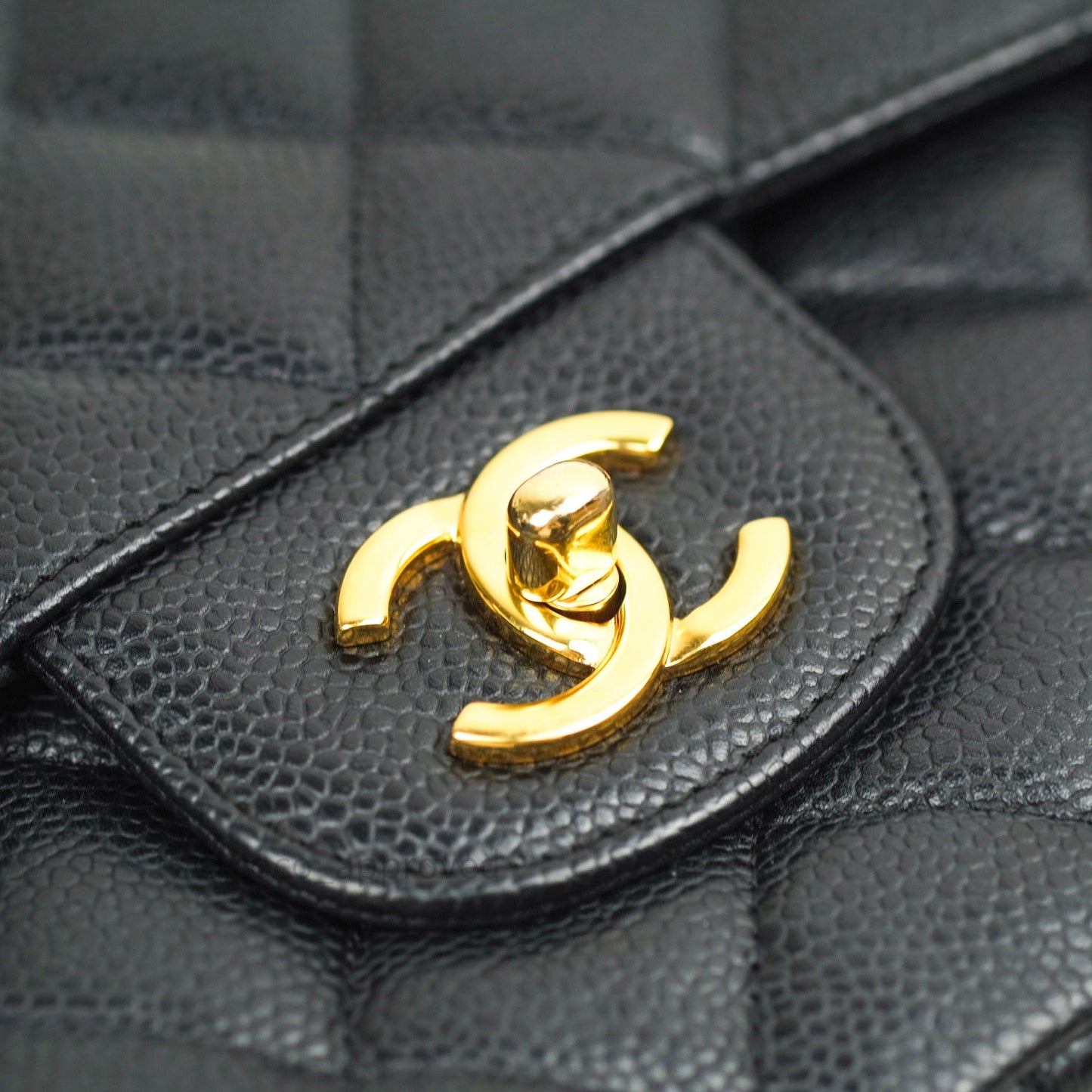 Chanel Jumbo Single Flap Black Caviar Gold Hardware⁣⁣
