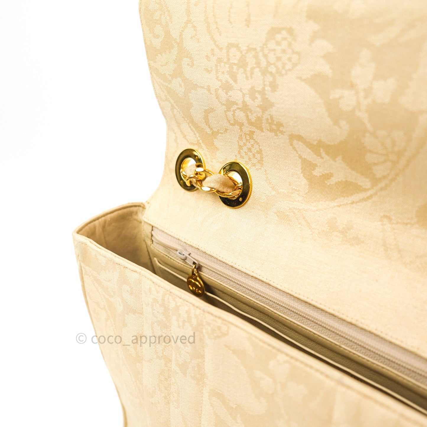 Chanel Vintage XL Jumbo Single Flap Gold Silk 24K Gold Hardware
