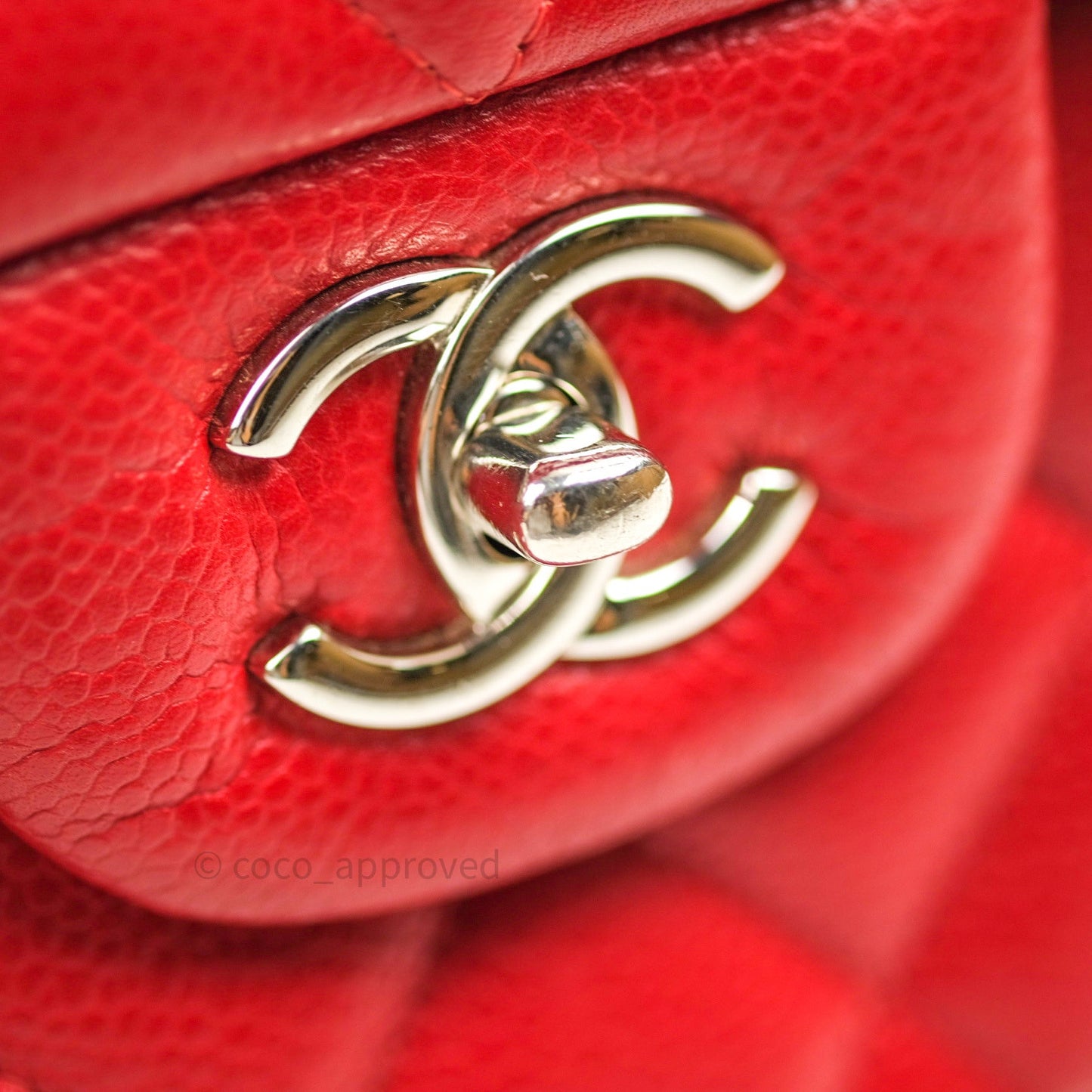 Chanel Jumbo Double Flap Red Caviar Silver Hardware⁣⁣