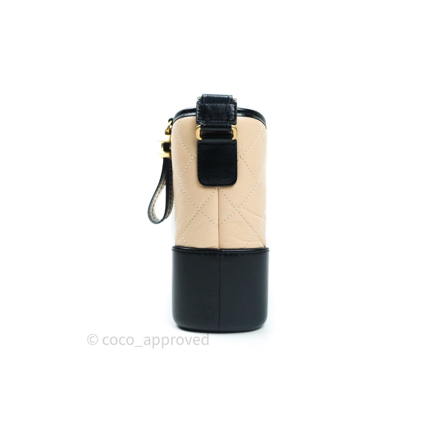 Chanel New Medium Gabrielle Beige Black Aged Calfskin