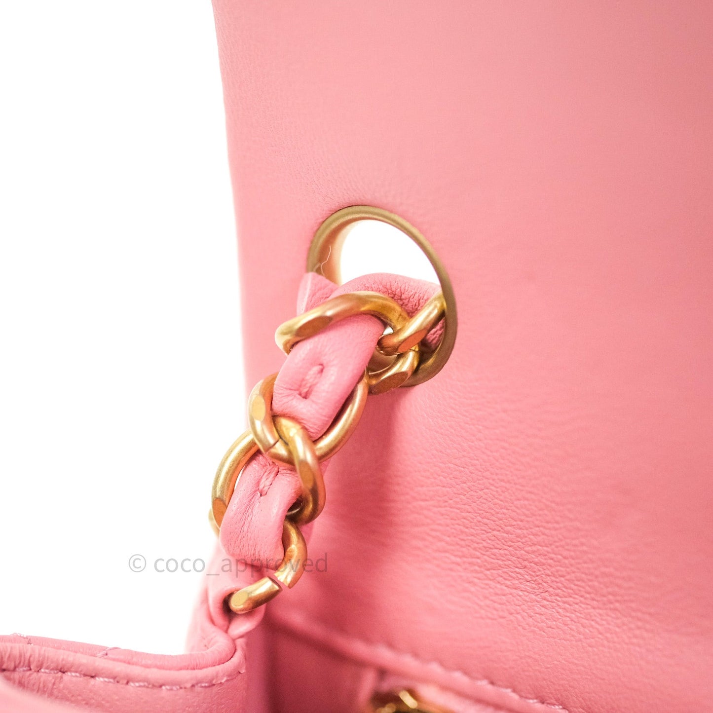 Chanel Mini Square Pink Quilted Lambskin Gold Hardware