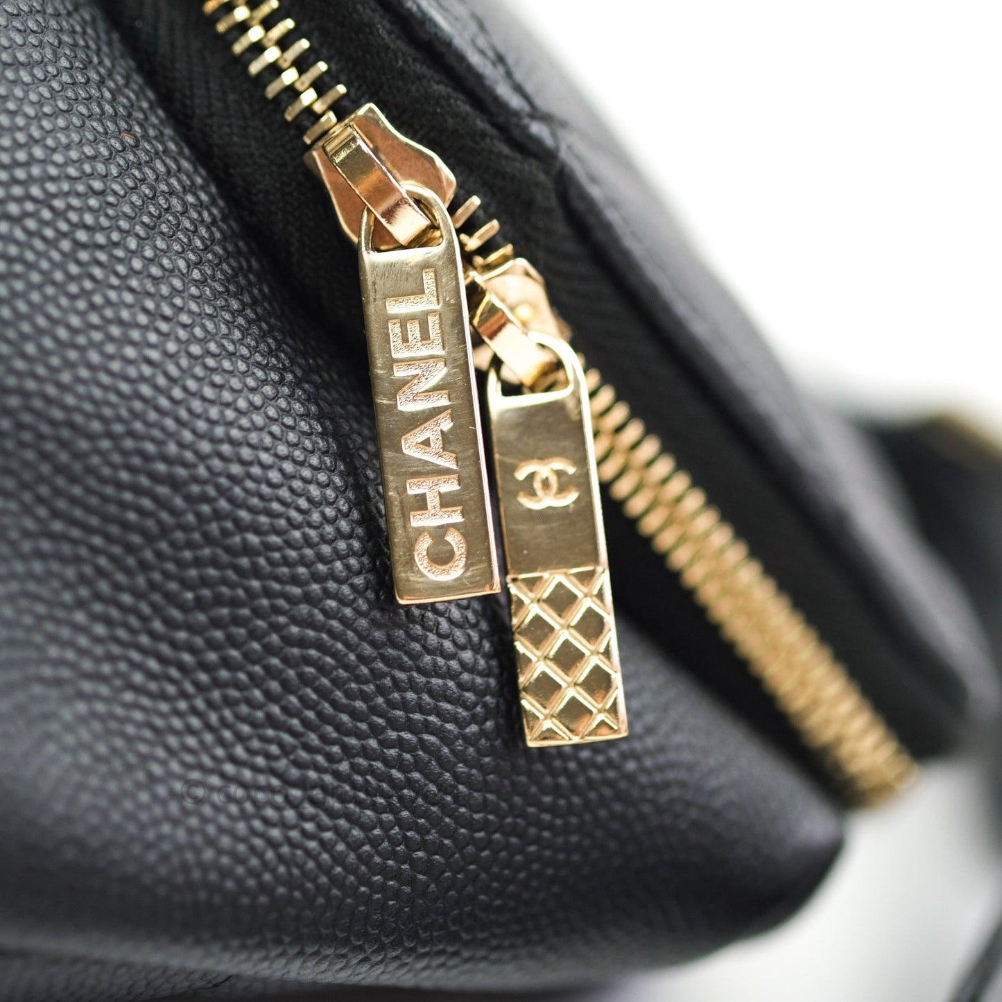 Chanel Quilted Business Affinity Waist Belt Bag Black Caviar Gold Hardware