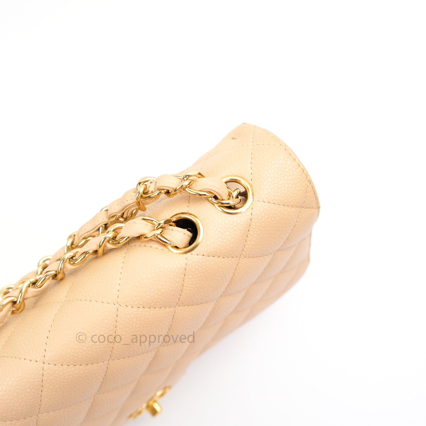 Chanel Classic Jumbo Single Flap Beige Caviar Gold Hardware⁣⁣