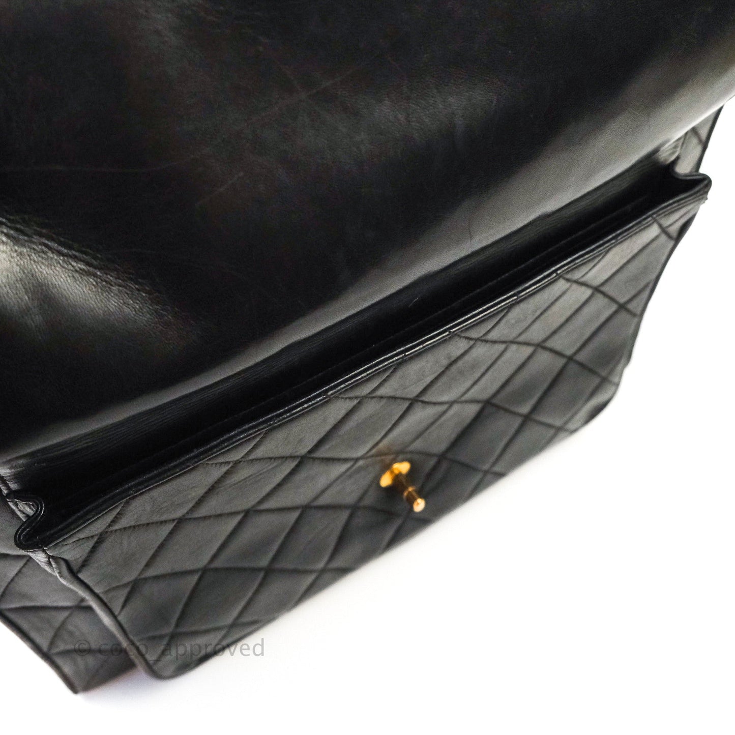 Chanel Vintage Double Sided Briefcase Black Lambskin 24K Gold Hardware