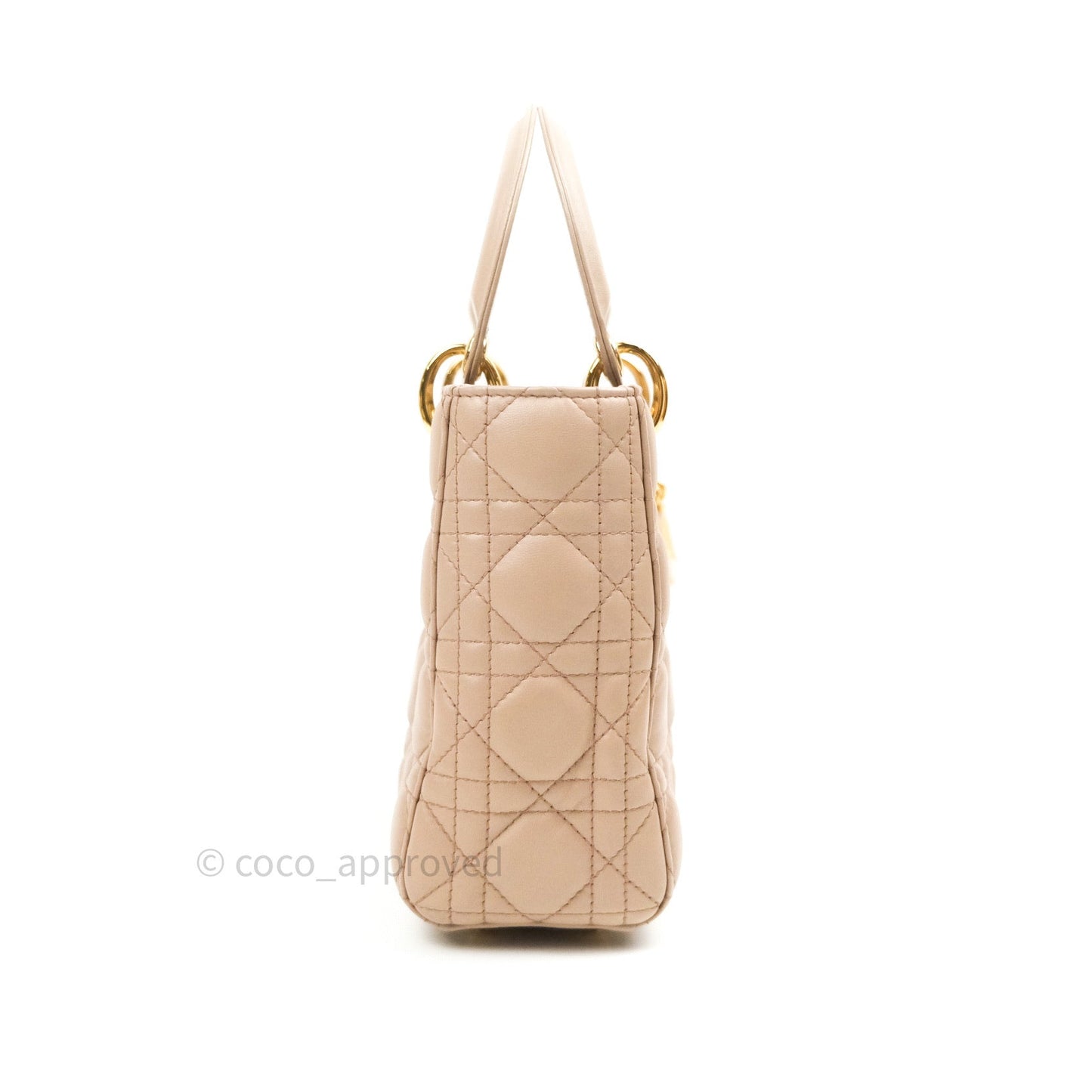 Christian Dior Lambskin My ABCDior Lady Dior Beige Gold Hardware