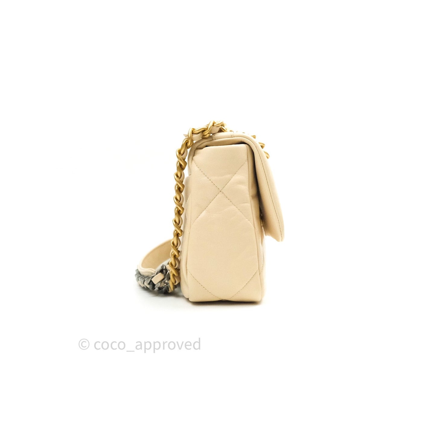 Chanel 19 Small Beige Goatskin Mixed Hardware 20A