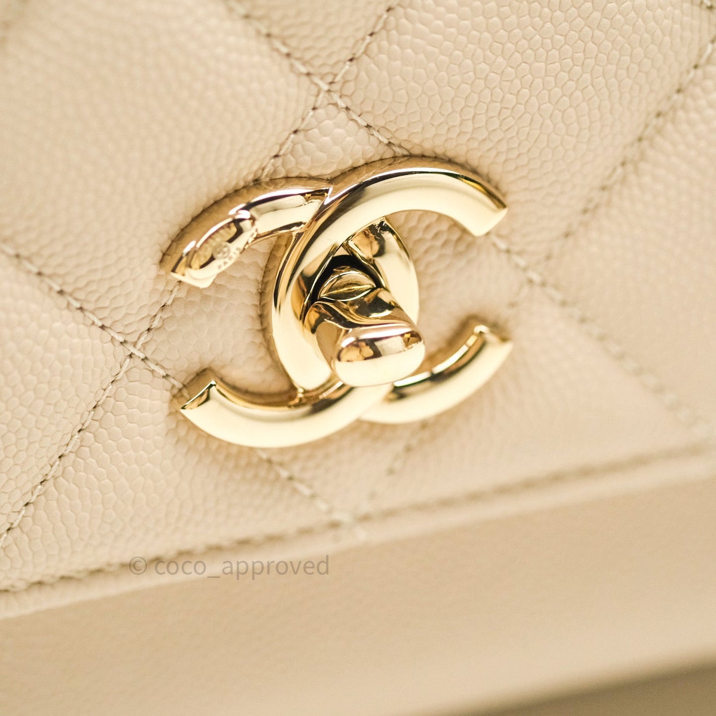 Chanel Quilted Medium Business Affinity Flap Beige Caviar Light Gold Hardware