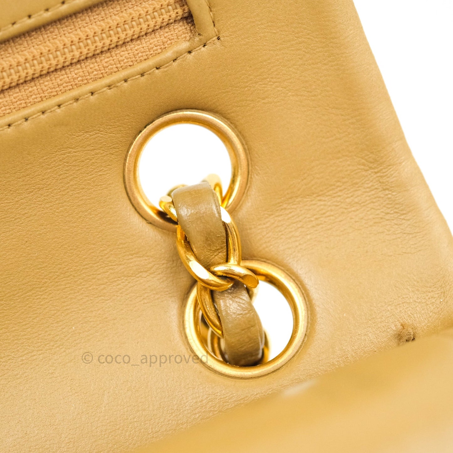 Chanel Classic Vintage Small S/M Flap Beige Lambskin 24K Gold Hardware