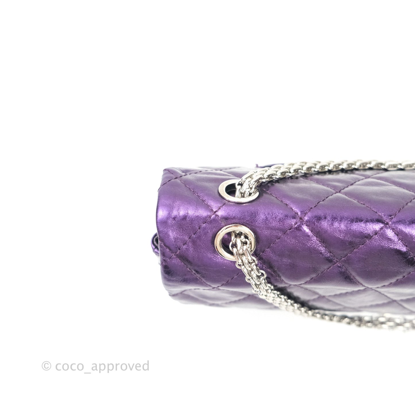 Chanel Reissue Quilted Glazed Calfskin Metallic Purple Silver Hardware 227