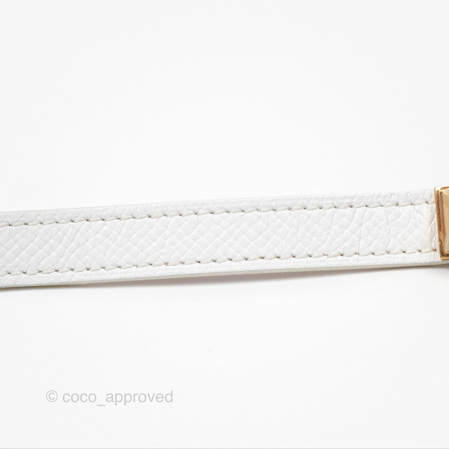 Hermès Rivale Double Tour Bracelet White Epsom Gold Hardware