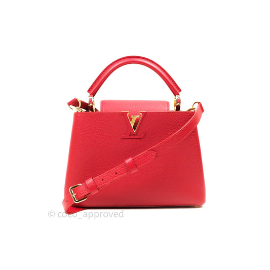 Louis Vuitton Taurillon Capucines BB Red Gold Hardware