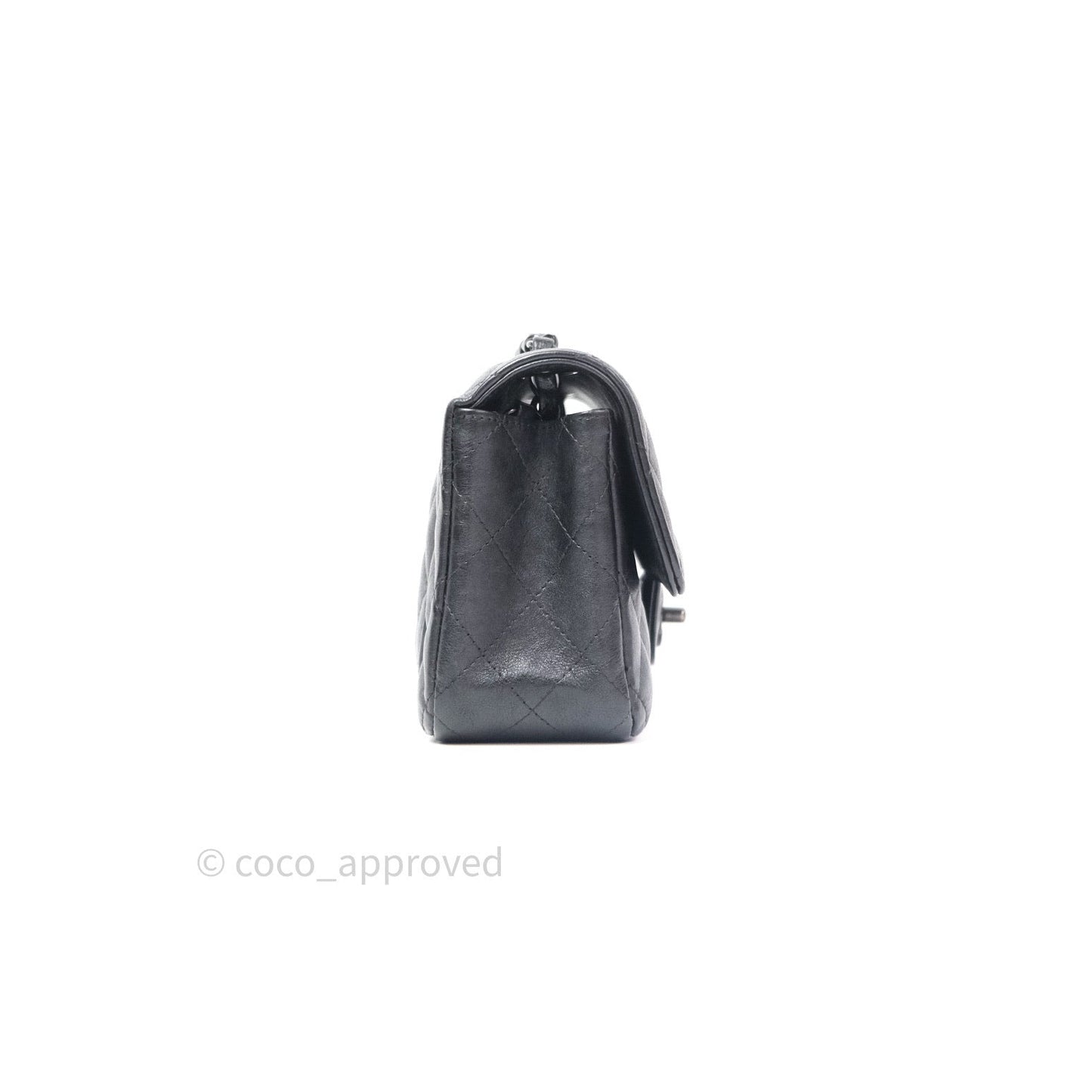 Chanel Quilted Mini Rectangular Flap So Black Crumpled Calfskin