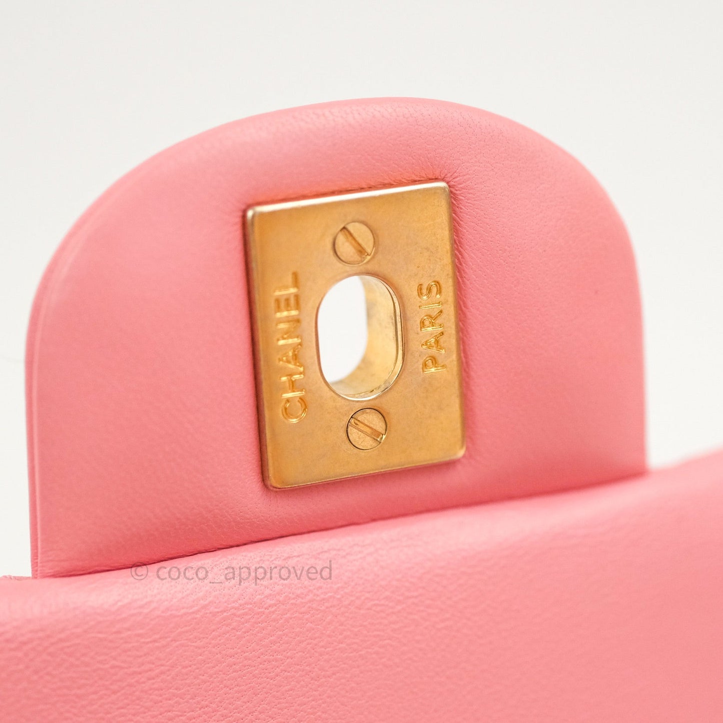 Chanel Mini Square Pink Lambskin Gold Hardware