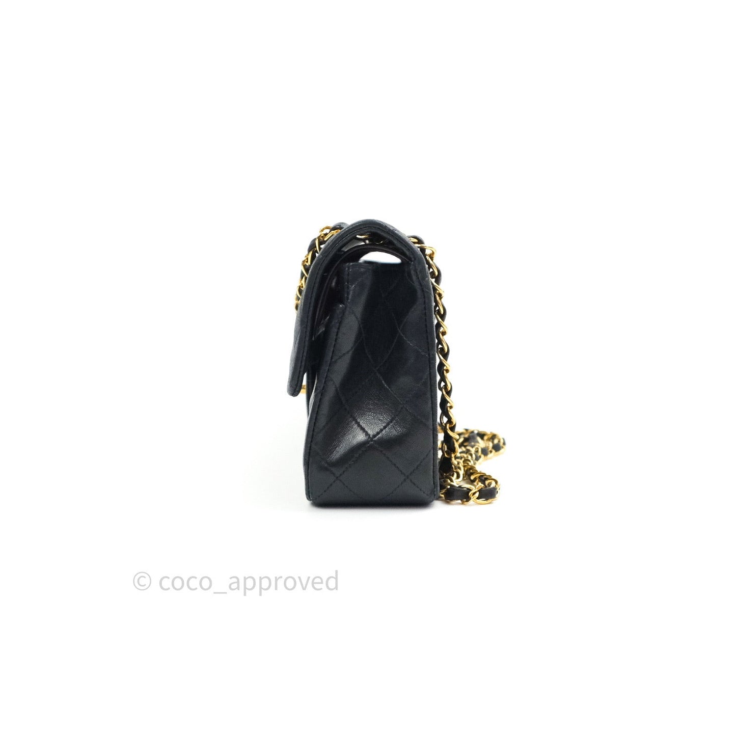 Chanel Classic Vintage Small S/M Flap Black Lambskin 24K Gold Hardware