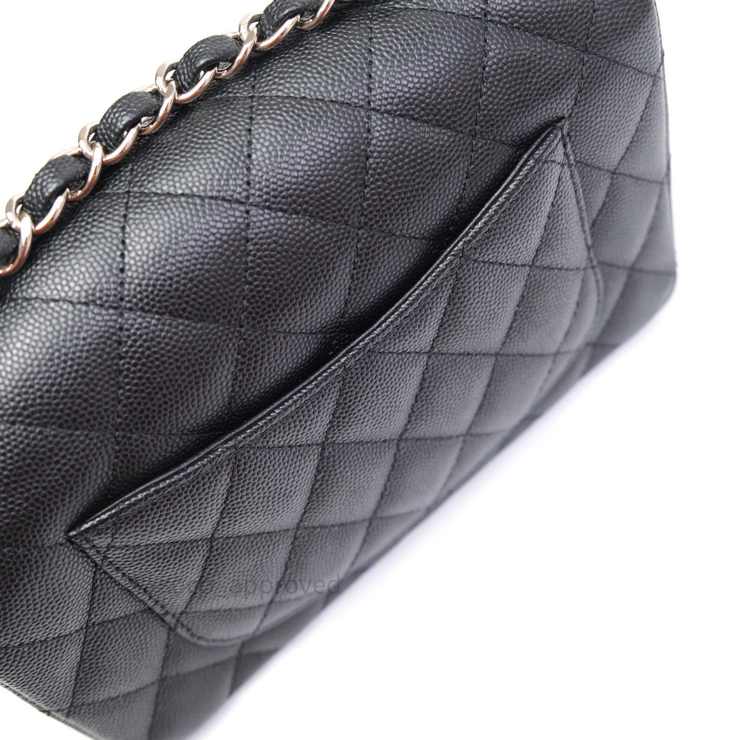 Chanel Quilted Mini Rectangular Black Caviar Silver Hardware 18CC