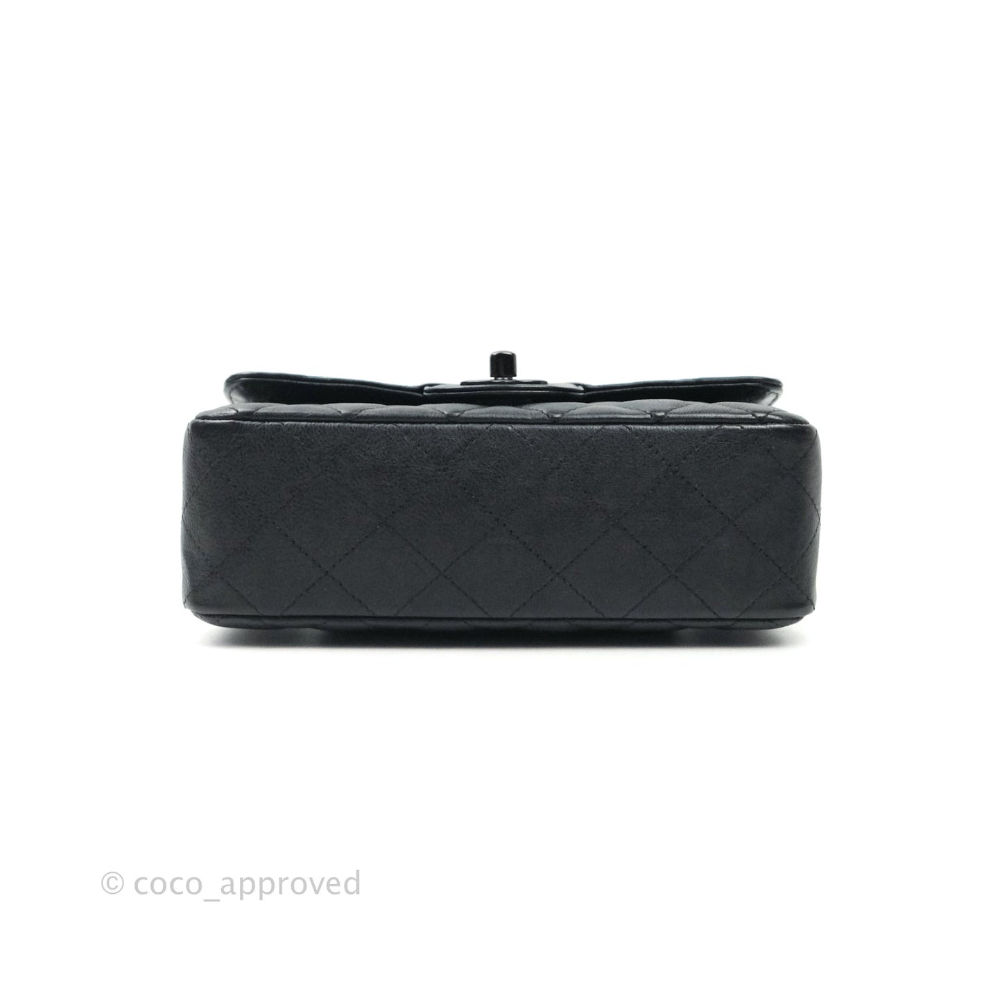 Chanel Quilted Mini Rectangular Flap So Black Crumpled Calfskin