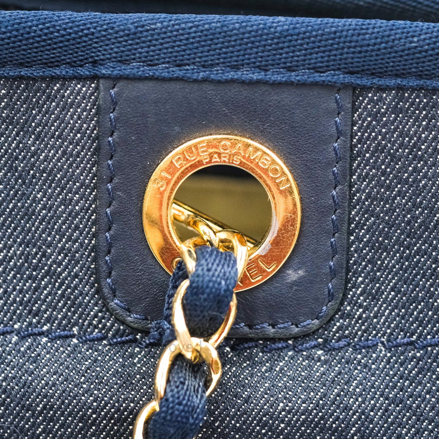Chanel Denim Deauville Medium Tote Blue
