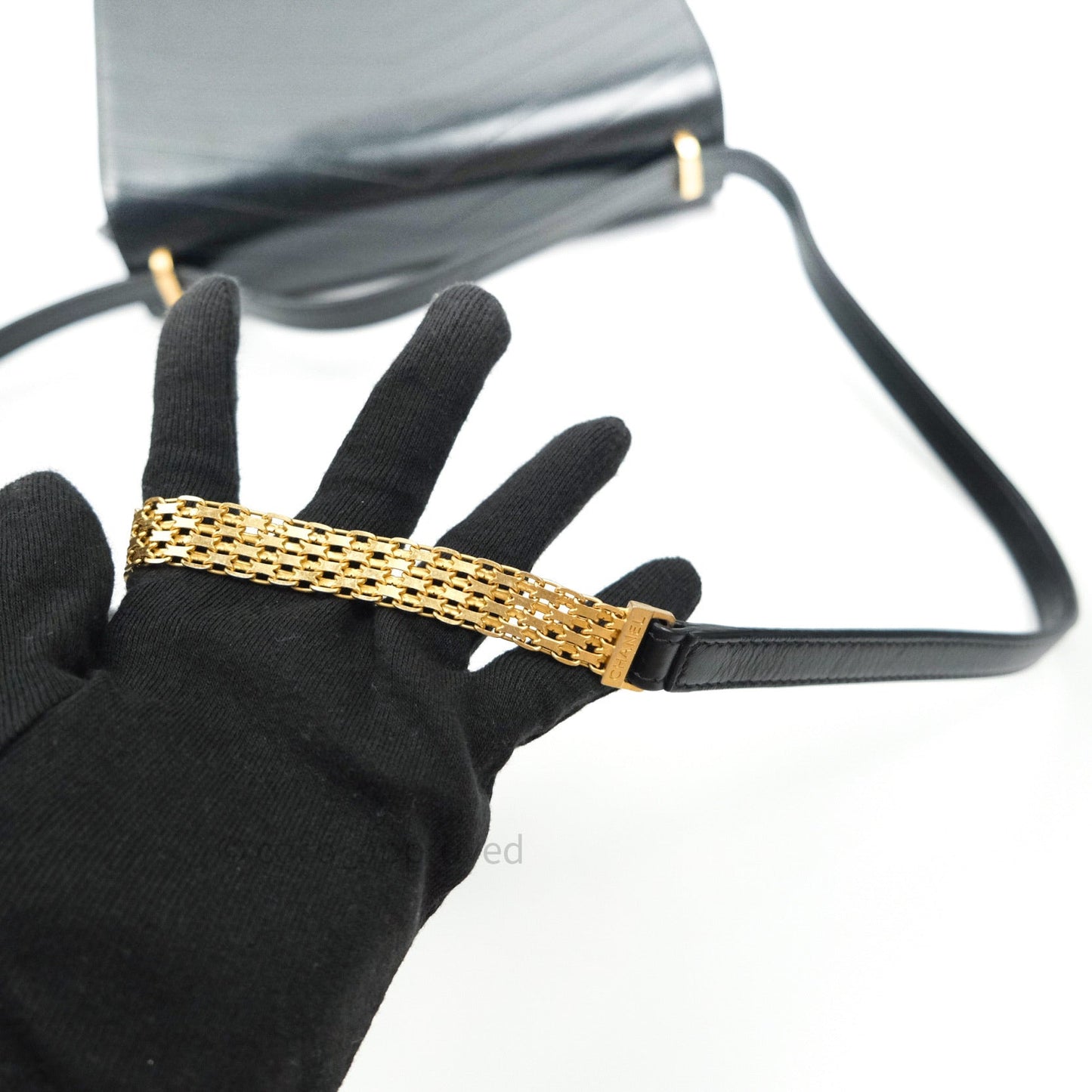 Chanel Chevron Calfskin Medium Medal Flap Black