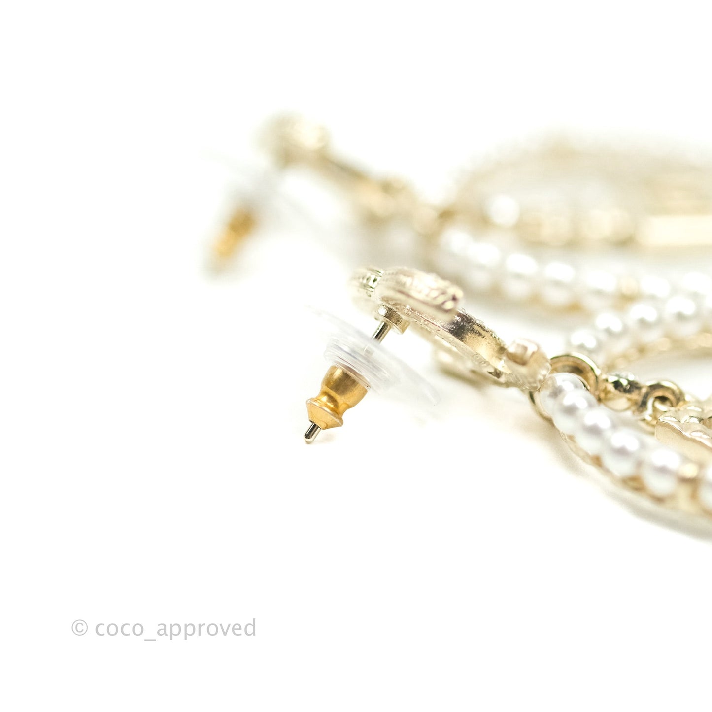 Chanel CC Crystal Pearl Ring No 5 Drop Earrings 21V