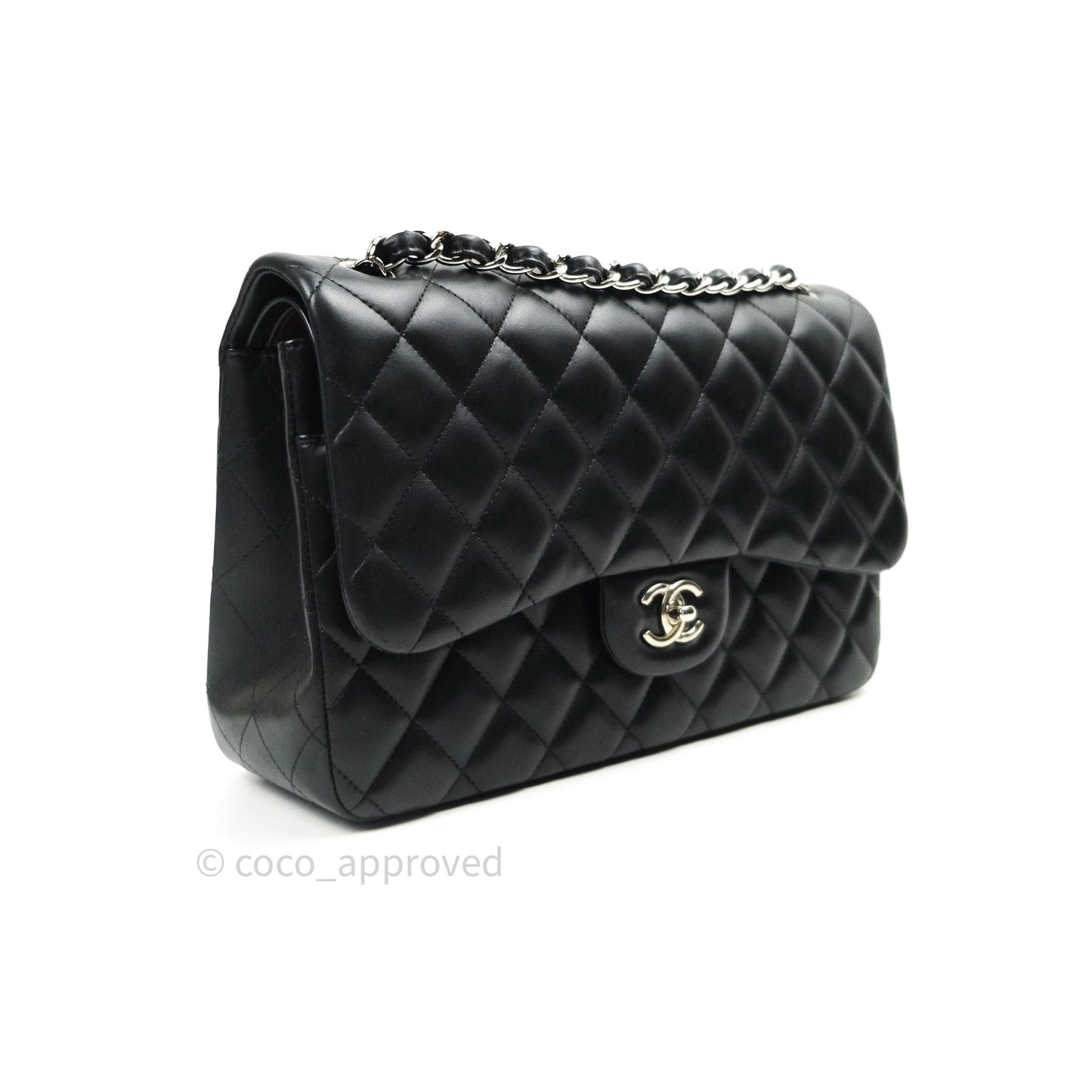 Chanel Jumbo Double Flap Black Lambskin Silver Hardware⁣⁣