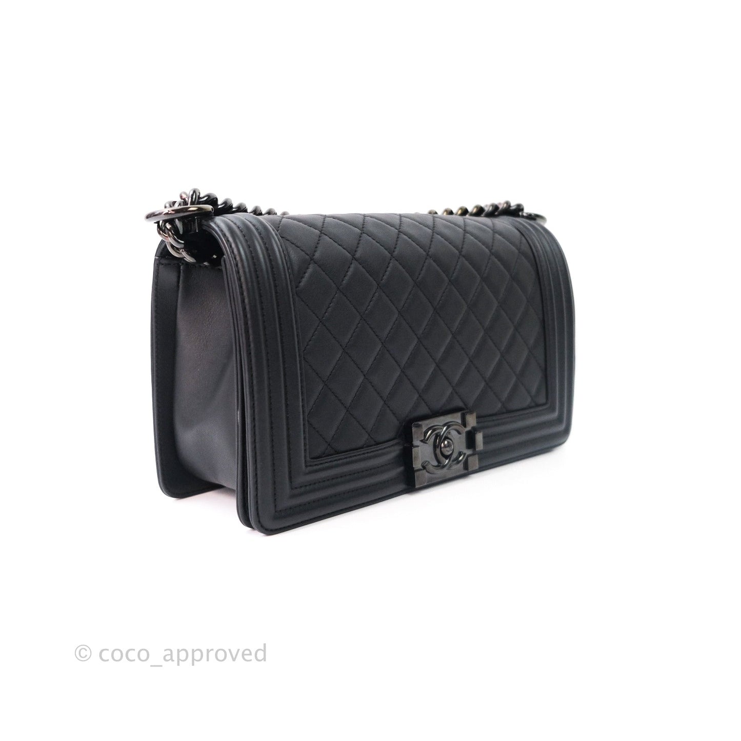 Chanel Quilted Medium Calfskin Boy Flap So Black Hardware